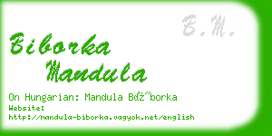 biborka mandula business card